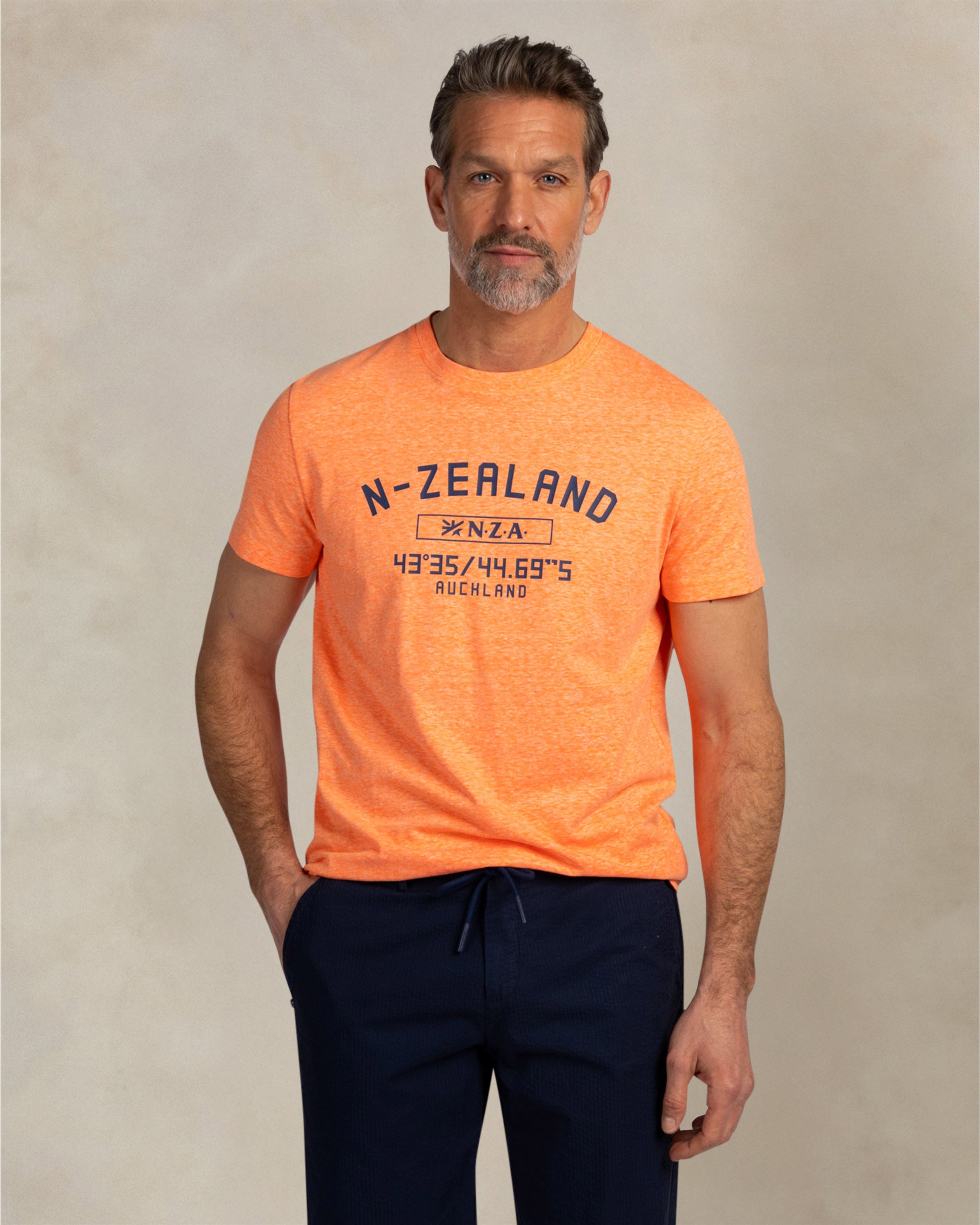 NZA 26CN720FM T-Shirt - Orange / Print - Bild 5