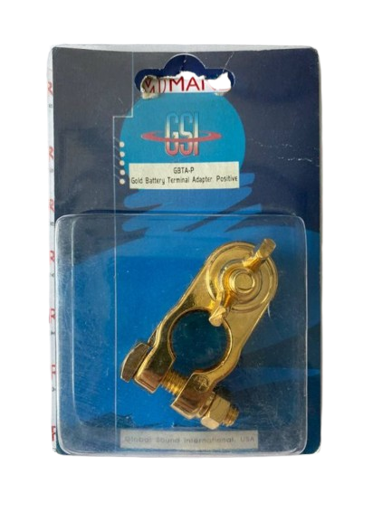 GSI GBTAP, Batterie-Klemme, Plus, vergoldet M8, Anschluss für Ringkabelschuhe 2x10MM² GSI GBTAP, Batterie-Klemme, Plus, vergoldet M8, Anschluss für Ringkabelschuhe 2x10MM²