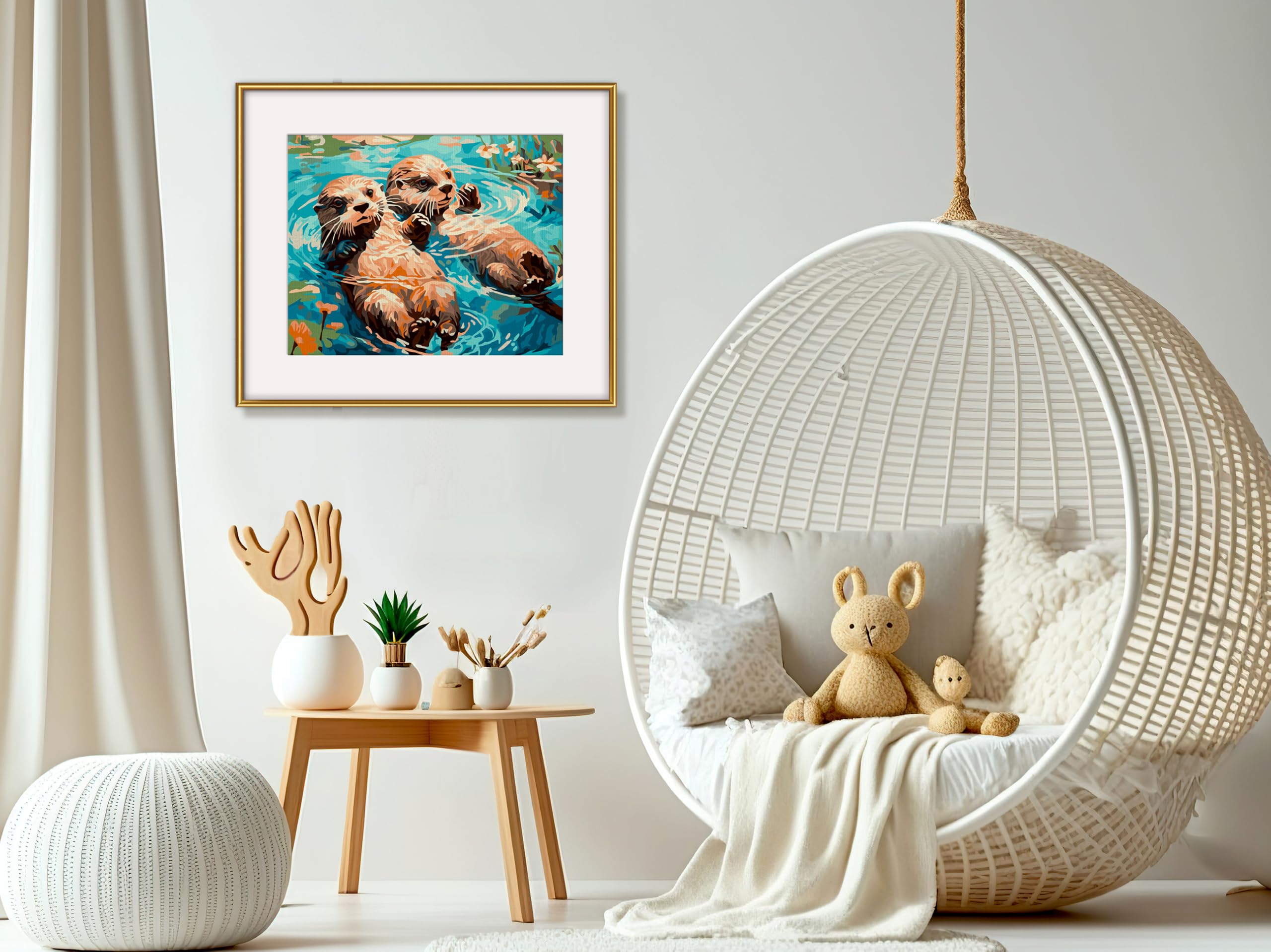 Schipper Mnz - Otterpärchen - Liebevolle Tiermotive Zum Selbermalen 609240917 Dekoration für Zuhause, Innenarchitektur, Malerei, Kunsthandwerk, Pflanze