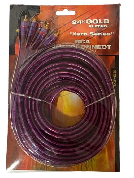 GSI XS20, Xero Series – RCA Connecting Cable, Oxygen Free Copper, Length: 20 ft (6m), Male to Male