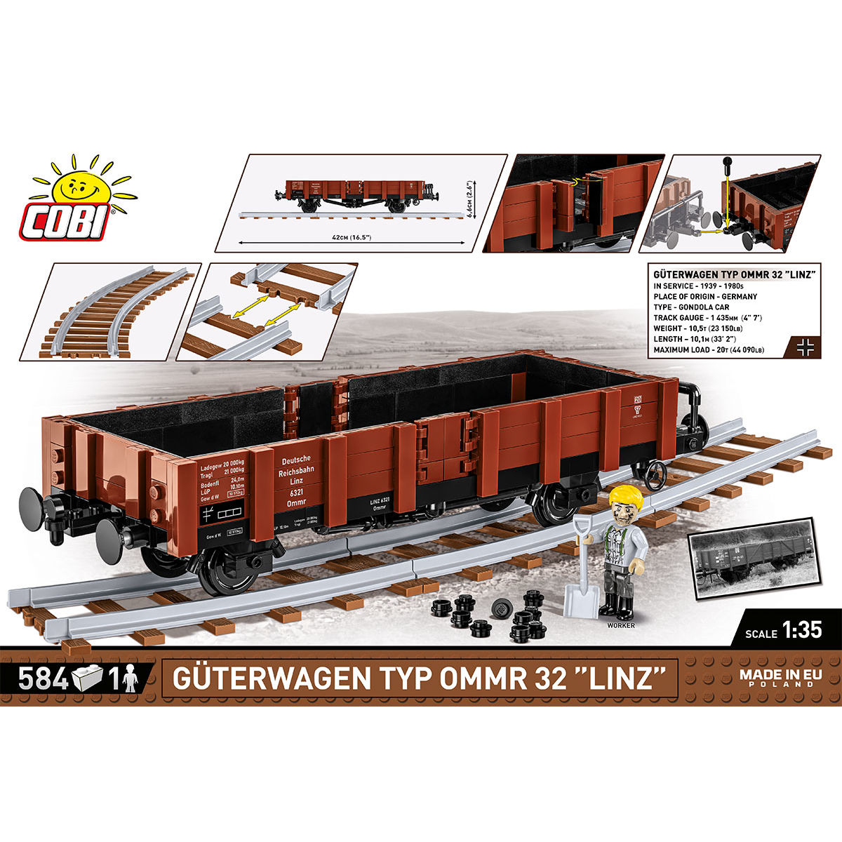 COBI 6285 - Güterwagen TYP OMMR 32 ''linz'' SCALE 1: - Bild 4 COBI 6285 - Güterwagen TYP OMMR 32 ''linz'' SCALE 1: - Bild 4