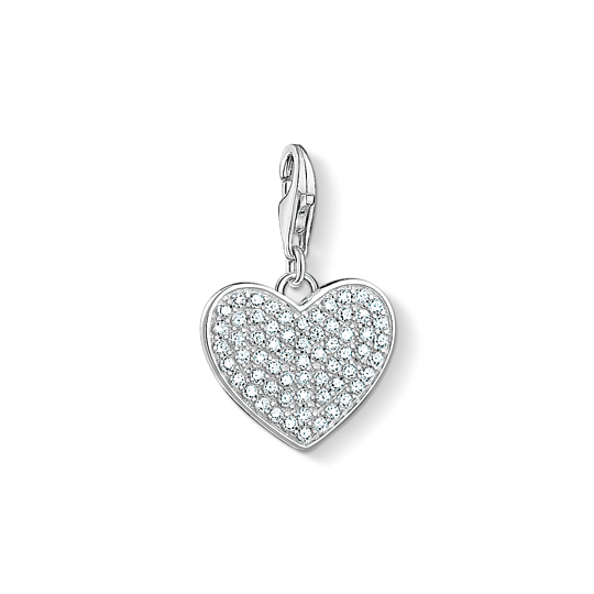 Thomas, Sabo, Anhänger, Charm-Club, Herz, Pave, 925, Sterling, Silber, Zirkonia, Weiß, 1570-051-14, Zubehor, Diamant, Schmuck, Ohrring, Medaillon