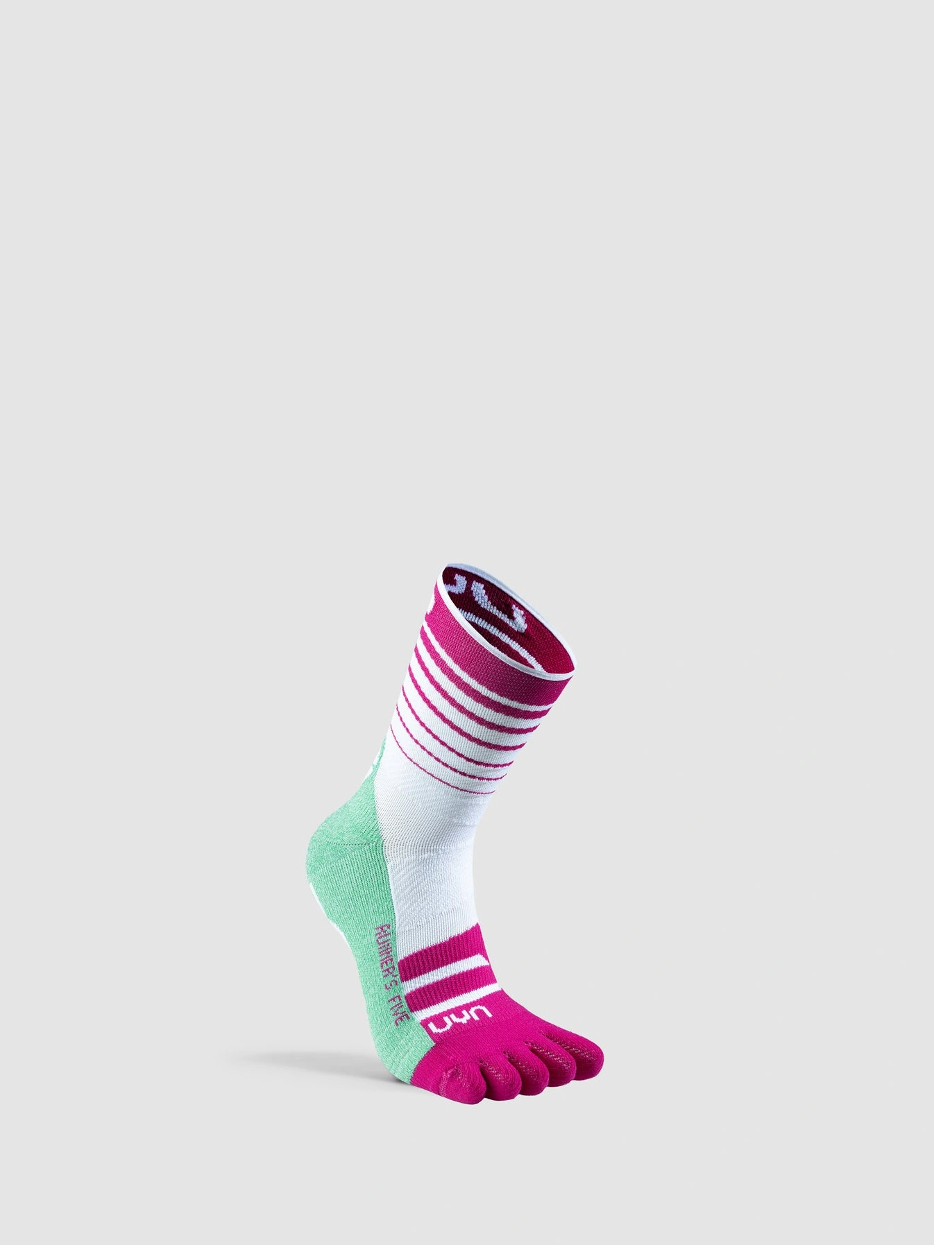 UYN Damen Laufsocken Runner's Five S100319W631 - Weiß/Fuchsia/Grün UYN Damen Laufsocken Runner's Five S100319W631 - Weiß/Fuchsia/Grün