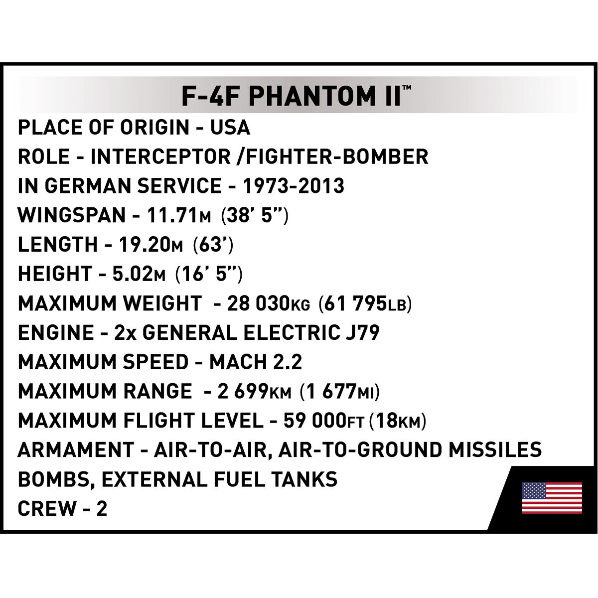 COBI 5898 - F-4F Phantom II™ SCALE 1:48 - Bild 13 COBI 5898 - F-4F Phantom II™ SCALE 1:48 - Bild 13