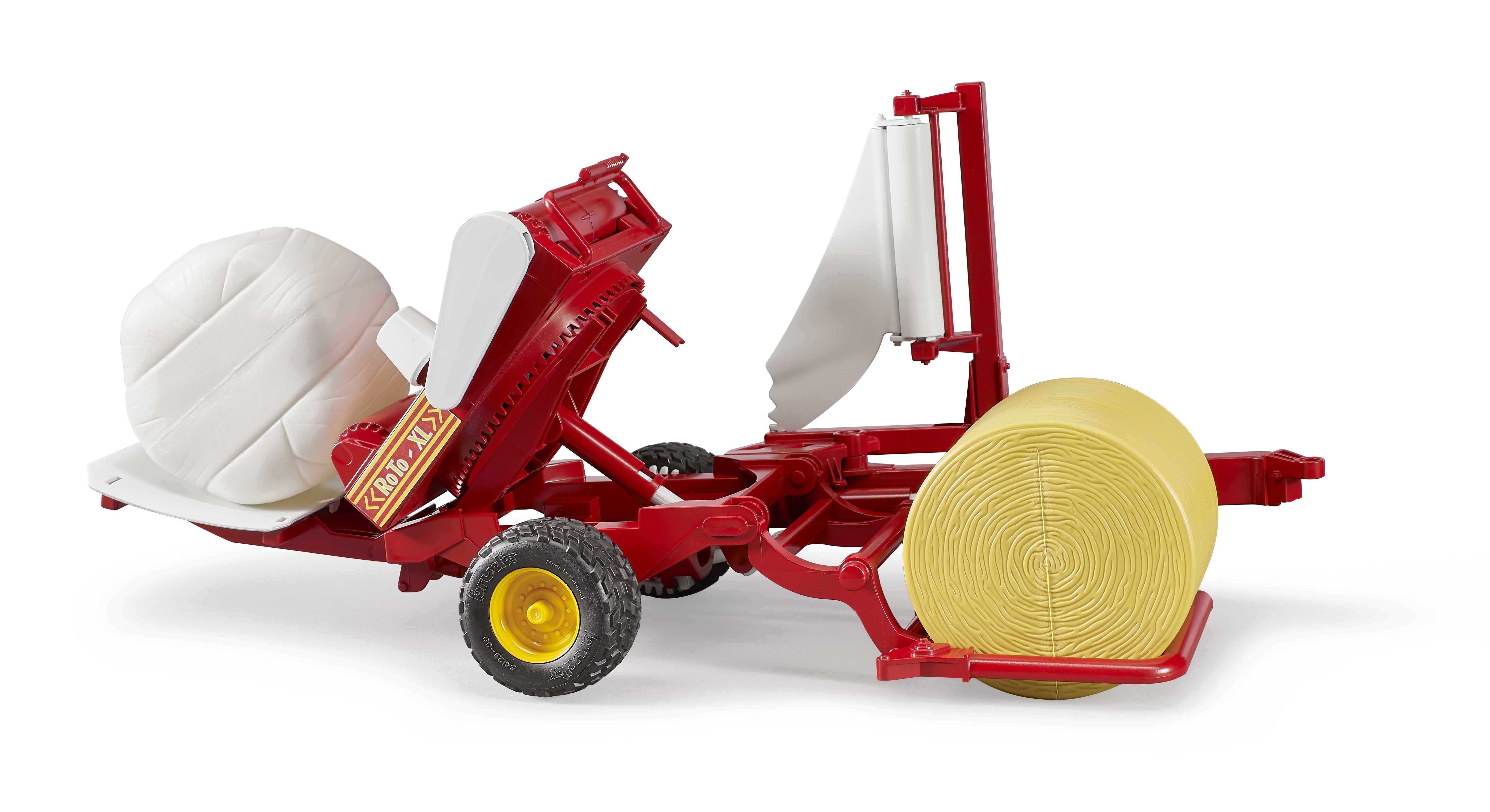 BRUDER 02122 - Ballenwickler mit Ockerbraunem und Weissen Rundballen - Bild 4