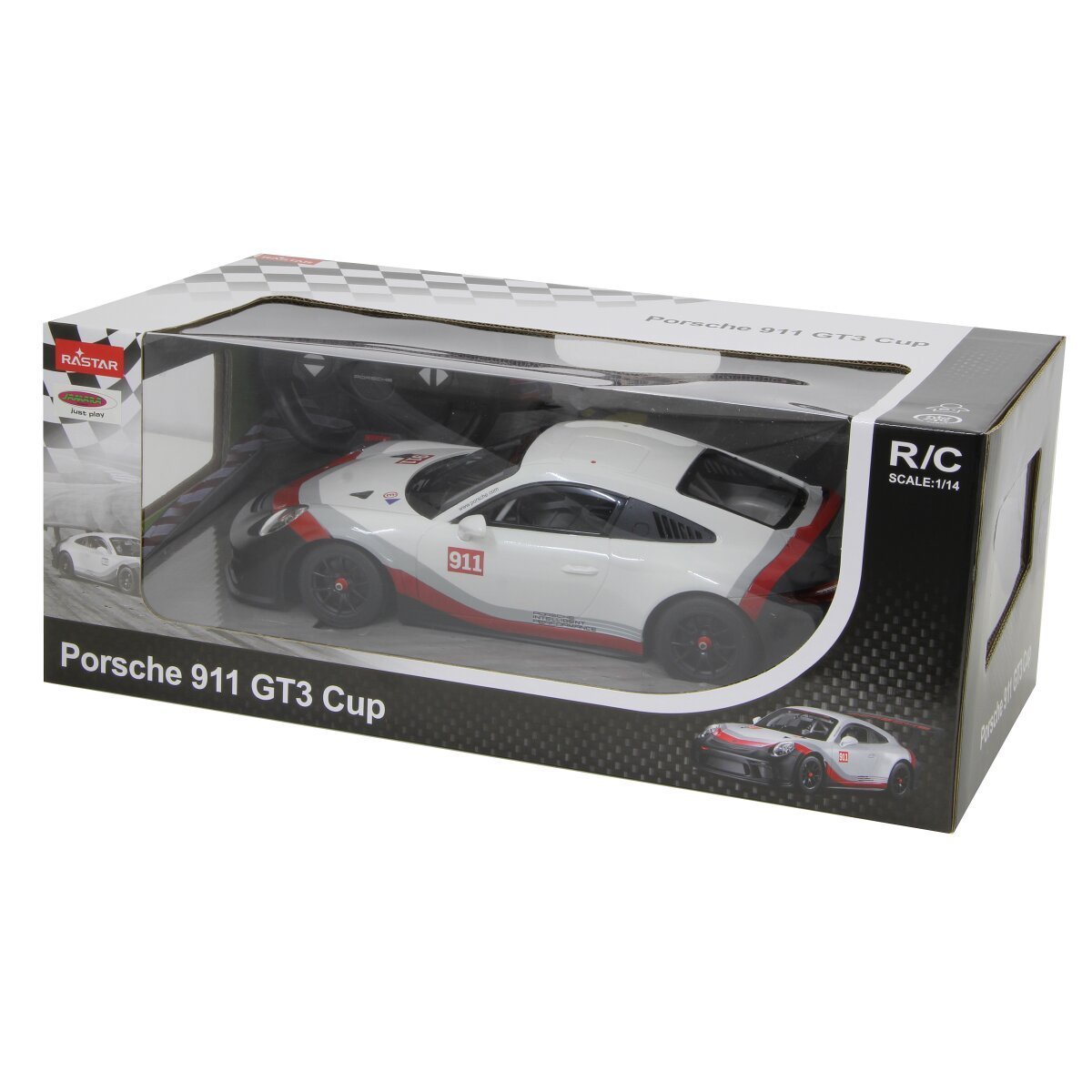 JAMARA Porsche 911 GT3 Cup 1:14 weiss 2,4GHz ab 6 Jahren JAMARA Porsche 911 GT3 Cup 1:14 weiss 2,4GHz ab 6 Jahren