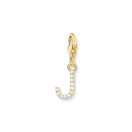 Thomas, Sabo, Anhänger, Charm-Club, Buchstabe, J, Vergoldet, Gelbgold, Zirkonia, Weiß, 1973-414-14, Elektronik, Hardware, Rauchrohr, Ohrring, Haken