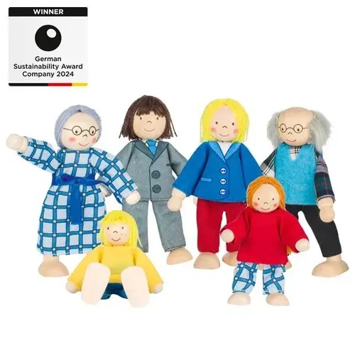 goki Biegepuppen-Familie - 6-teilig, ca. 9-11 cm, Maßstab 1:12 goki Biegepuppen-Familie - 6-teilig, ca. 9-11 cm, Maßstab 1:12
