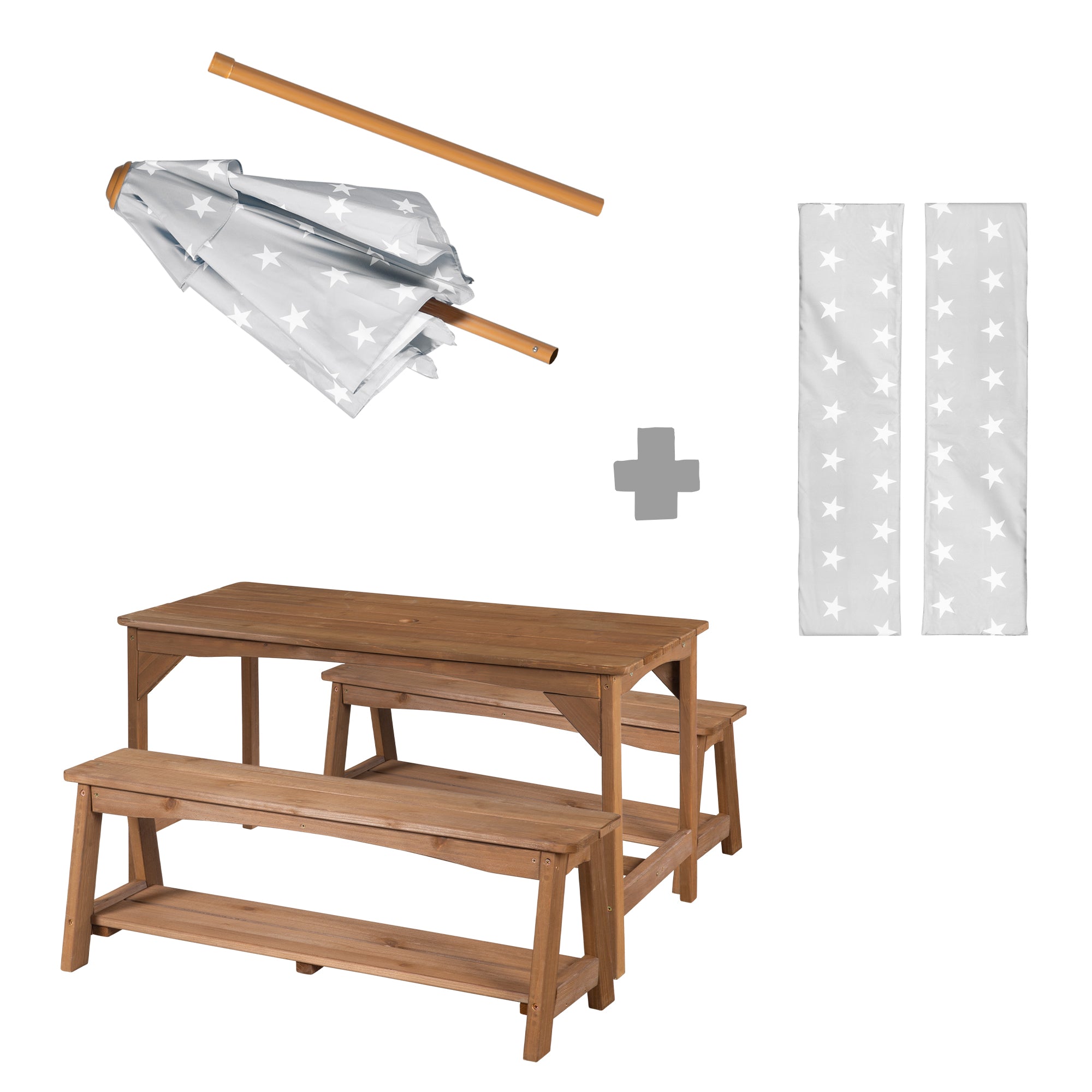 Roba 456030TEV190 Kindersitzgruppe mit auflage, Schirm teakholz farben – Outdoor + - Bild 11 Roba 456030TEV190 Kindersitzgruppe mit auflage, Schirm teakholz farben – Outdoor + - Produktbild 11
