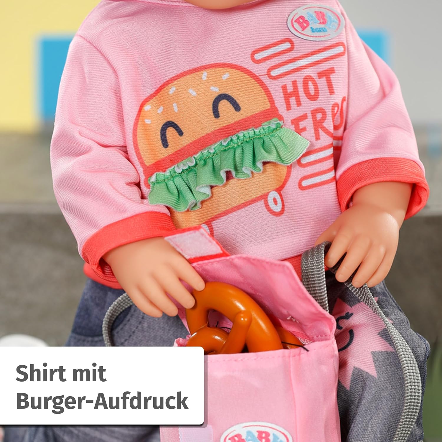 BABY born® Snack Shop Outfit 43cm Bekleidung, T-shirt, Tasche, Zubehör, Handtasche