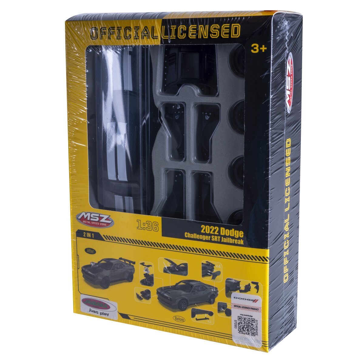 JAMARA Dodge Challenger SRT Jailbreak Diecast 1:36 schwarz 2in1 ab 3 Jahren