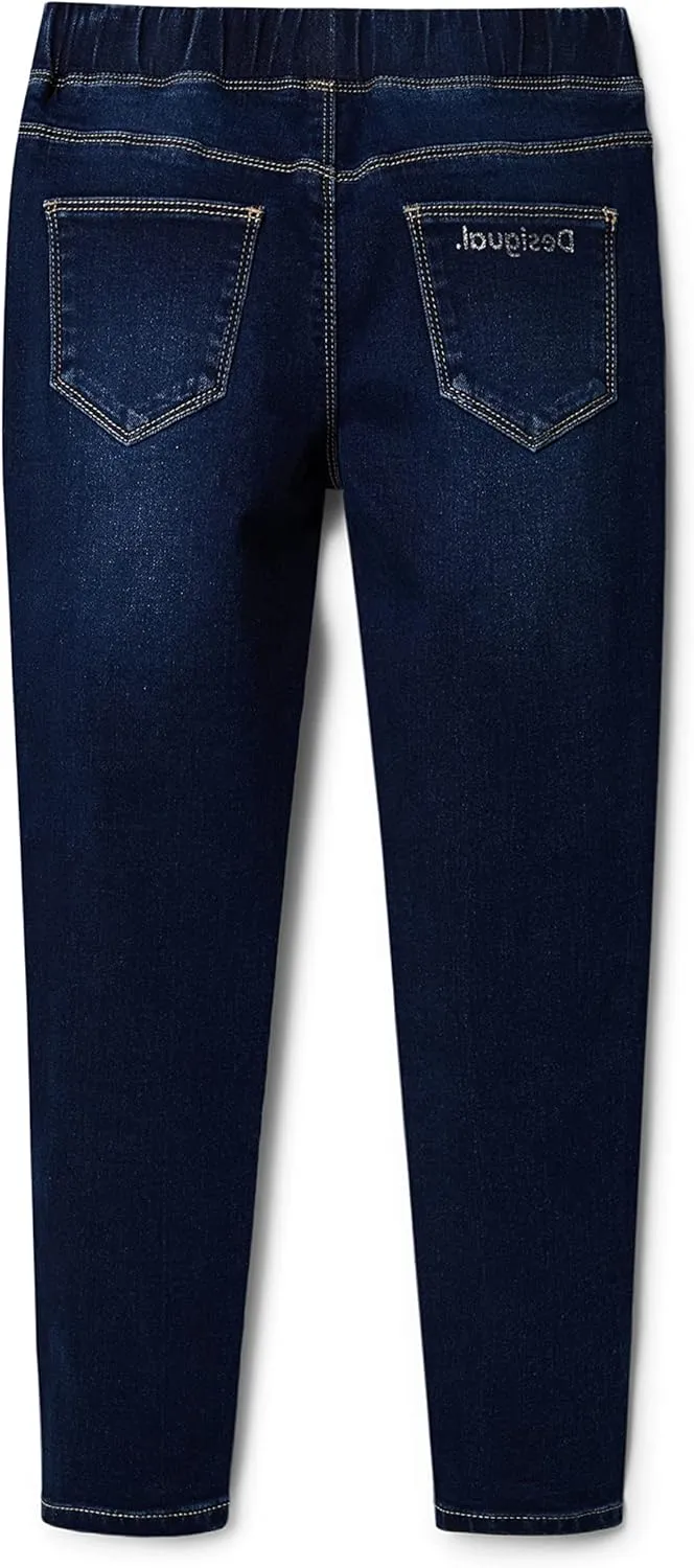 Desigual Mädchen Jeggings - Dunkelblau mit Herz-Stickerei 22WGKD015008/13