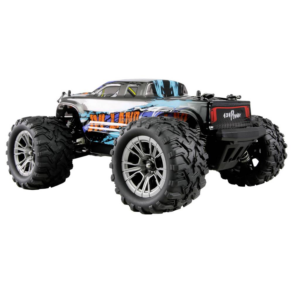 AMEWI M-Land Monstertruck 48km/h 4WD 1:16 RTR blau Maschine, Rad, Buggy, Fahrzeug, Auto