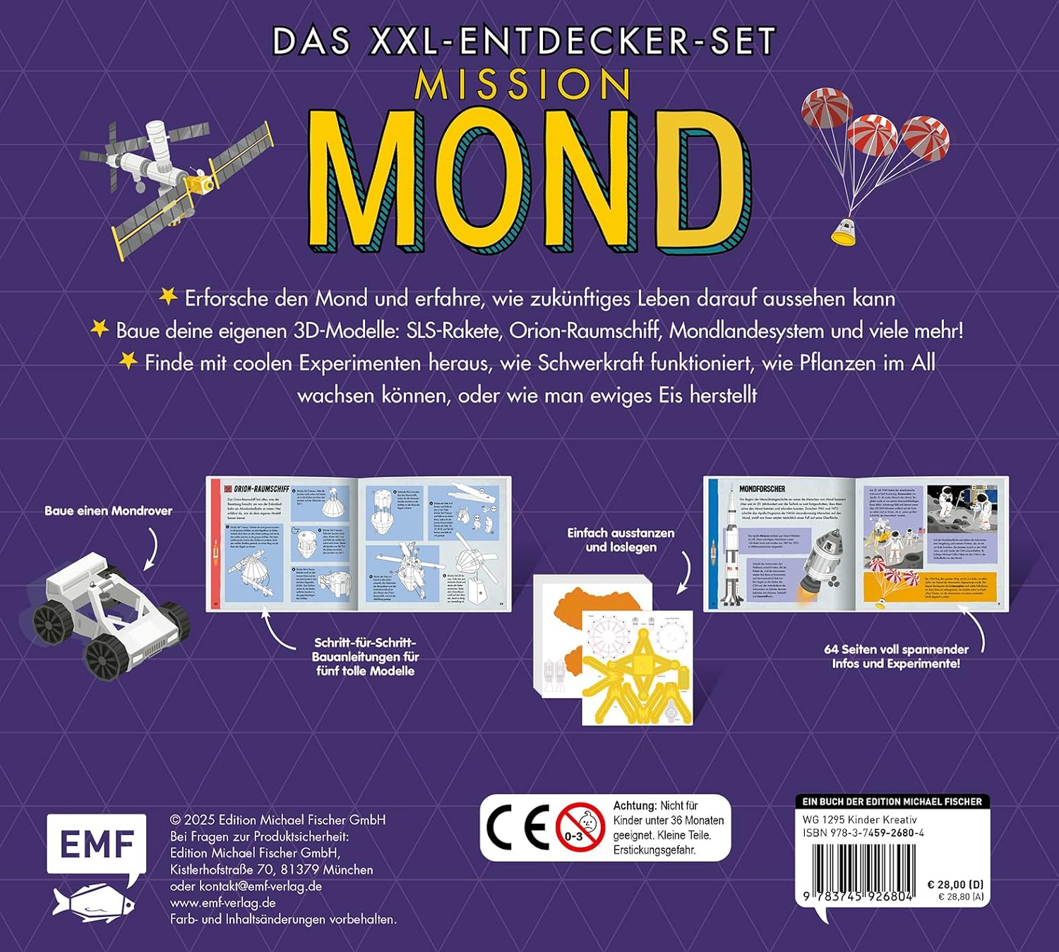 Das XXL-Entdecker-Set Mission Mond: 5 Modelle zum Selberbauen, Sachbuch, Experimente und Rakete Werbung, Plakat
