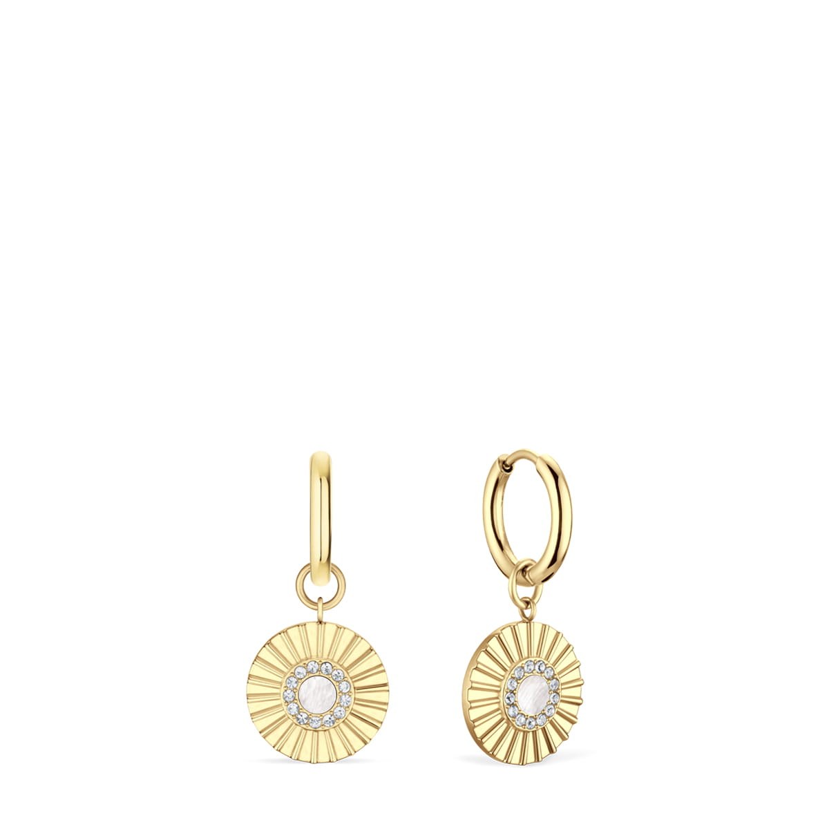 Bering 465-765-Gold-White Damenset, Kette/Ohrringe, Gold, Weiß