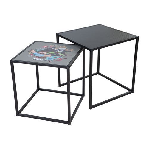 Roba 146282MC Beistelltische 2er Set 'Minecraft' - Nachttische mit Motivprint - Schwarz - Produktbild 4
