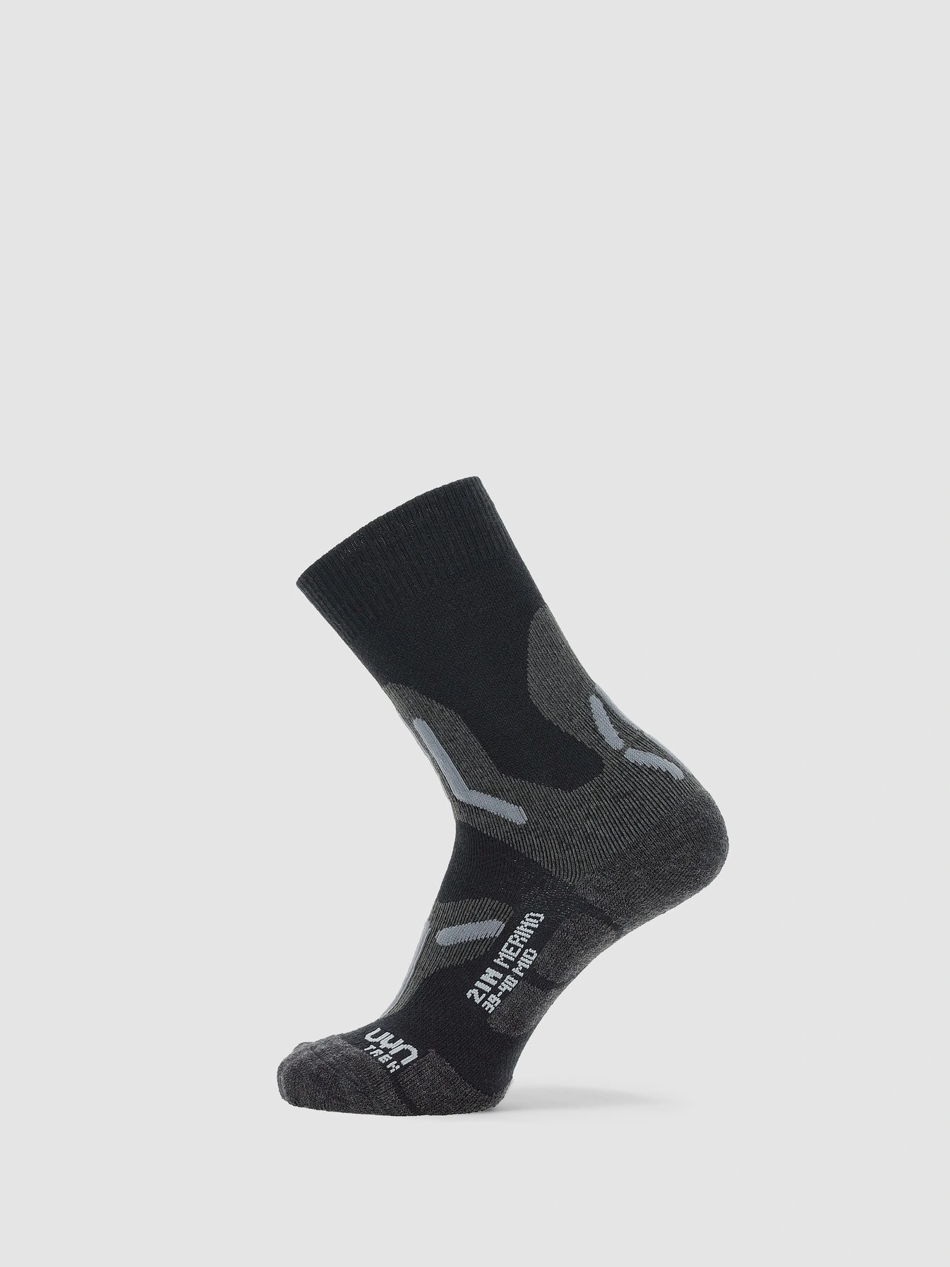 UYN Damen Trekkingsocken 2IN Merino Mid S100238B052 - Schwarz/Grau GR. 35/36
