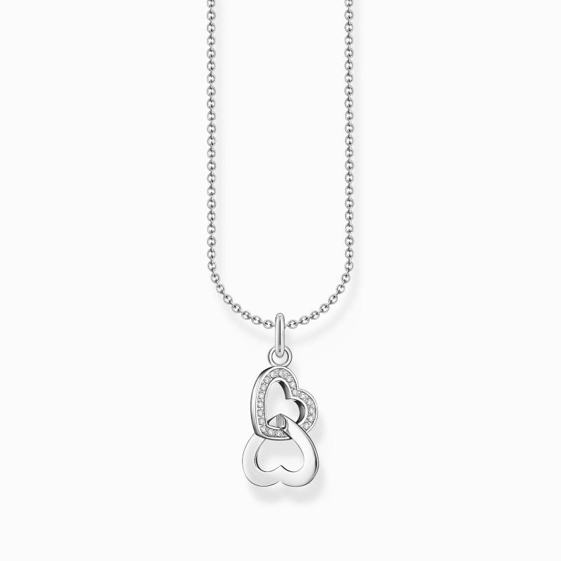 Thomas, Sabo, Kette, Mit, Anhänger, Verschlungene, Herzen, Länge, 45, Cm, Silber, KE2267-051-14-L45V