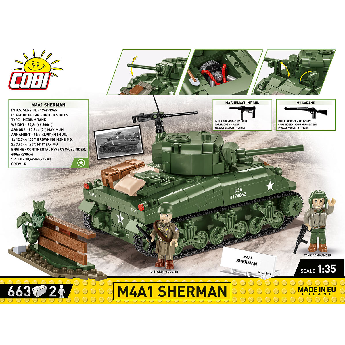 COBI 3126 - M4A1 Sherman Maßstabb 1:35) - Bild 4 COBI 3126 - M4A1 Sherman Maßstabb 1:35) - Bild 4
