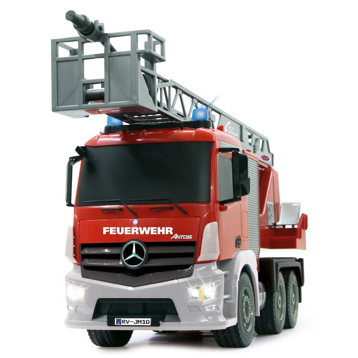 JAMARA Feuerwehr Drehleiter Mercedes-Benz Antos 1:20 2,4GHz mit Spritzfunktion ab 6 Jahren JAMARA Feuerwehr Drehleiter Mercedes-Benz Antos 1:20 2,4GHz mit Spritzfunktion ab 6 Jahren