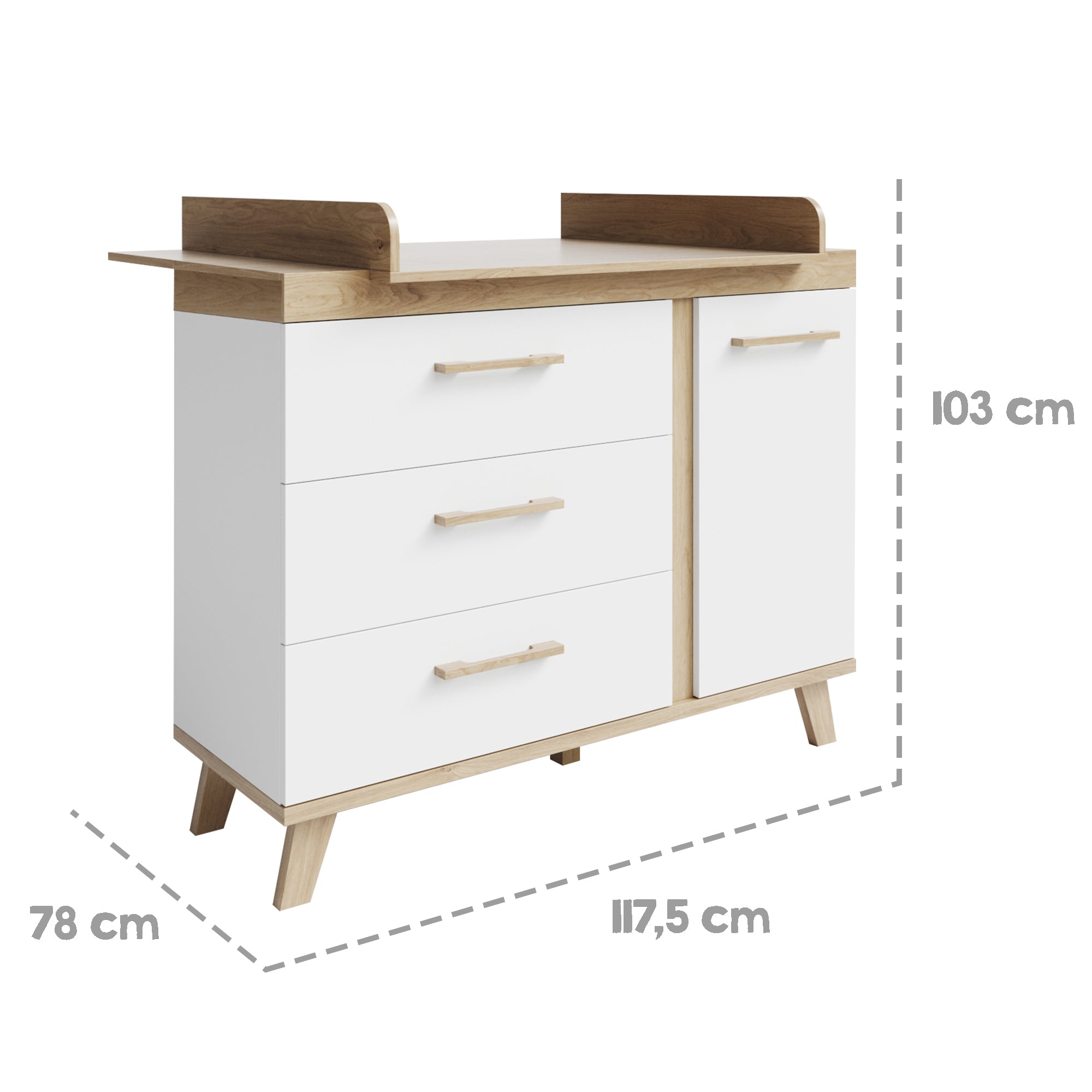 Roba 1732847 Wickelkommode breit Smile weiß - Bild 5 Roba 1732847 Wickelkommode breit Smile weiß - Produktbild 5