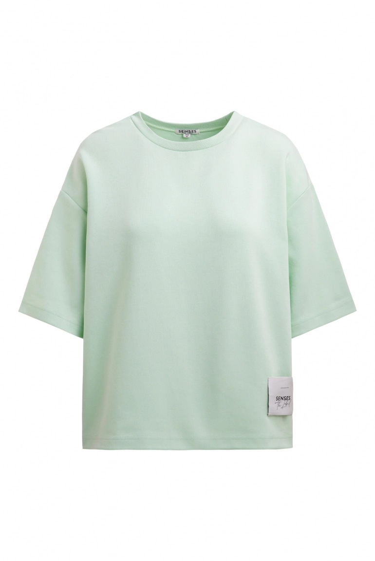 SENSES Kurzarm-Sweatshirt SA:LINE aus Interlock pastel lime SENSES Kurzarm-Sweatshirt SA:LINE aus Interlock pastel lime