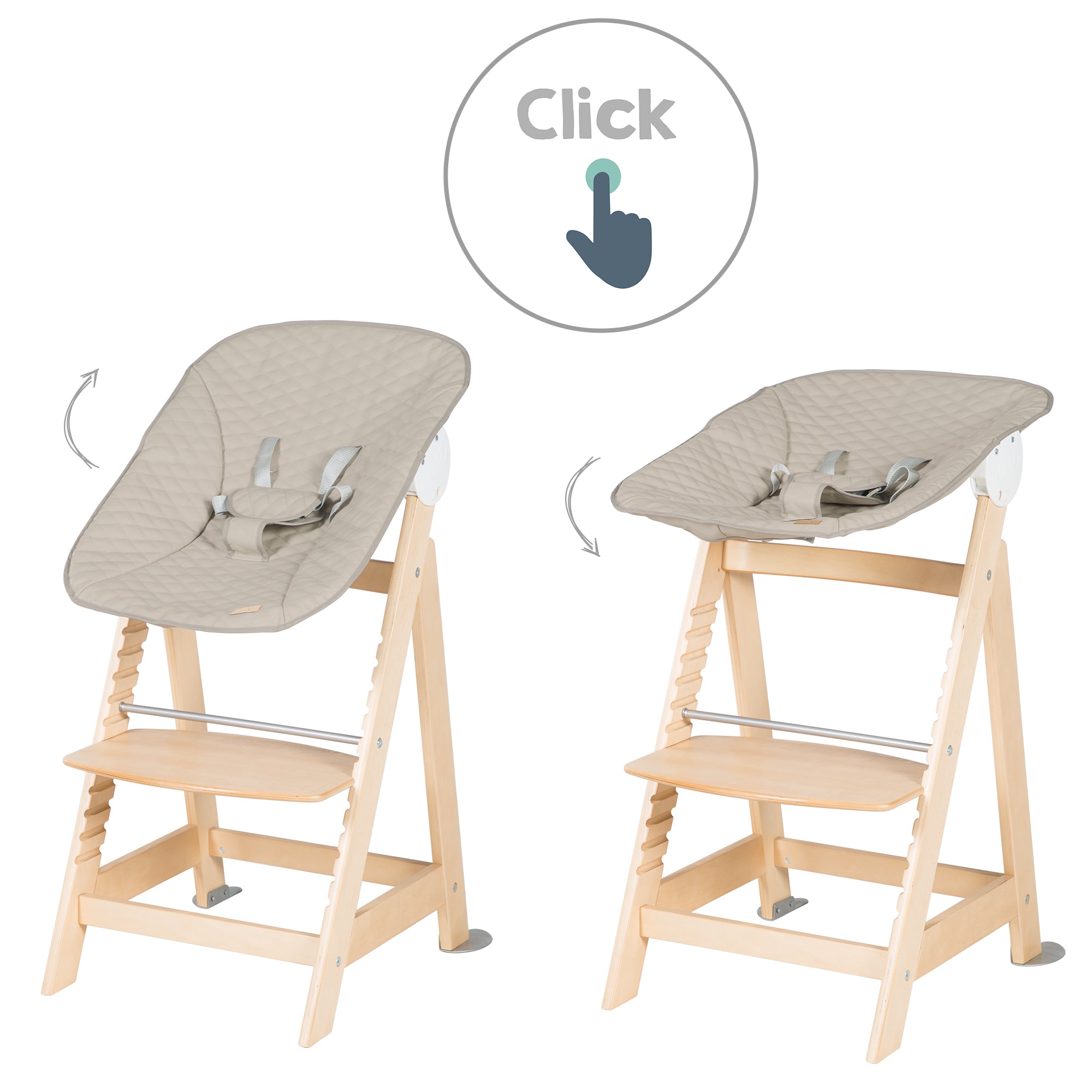 Roba 75063NAL245 Treppenhochstuhl, Set 2in1 Greyish natur lackiert - Produktbild 12