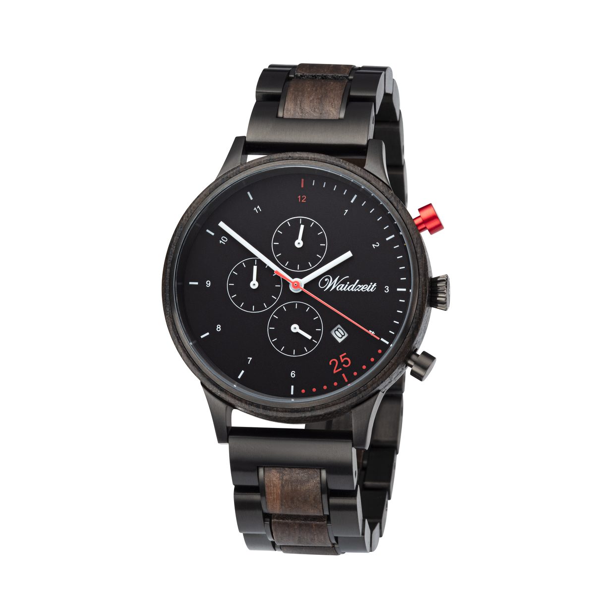 WAIDZEIT CR01W Herrenuhr Barista Rosso mit Holzband