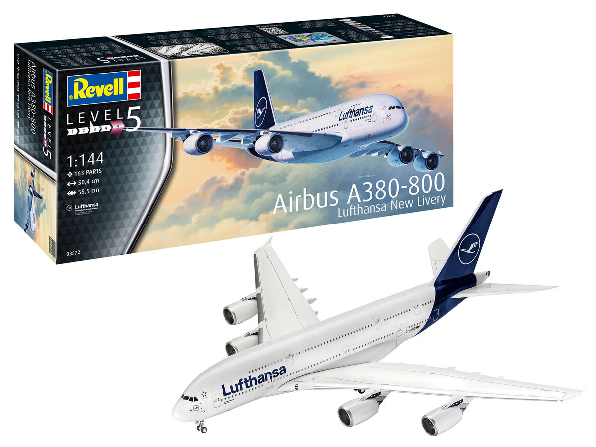 Revell_3872_Airbus_A380-800_\"Lufthansa\"_New_Livery_Revell_Modellbausatz, Flugzeug, Verkehrsflugzeug, Fahrzeug, Flug