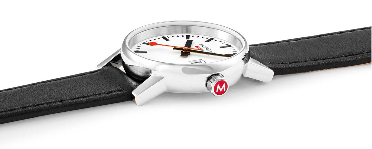 Mondaine evo2 316L Stainless steel Wiße MSE.30210.LBV Armbanduhr, Arm, Person, Zubehör, Riemen