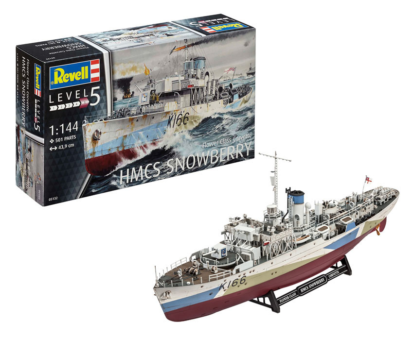 Revell 05132 Flower Class Corvette HMCS Snowberry Modellbausatz Kreuzer, Transport, Fahrzeug, Wasserfahrzeug, Boot