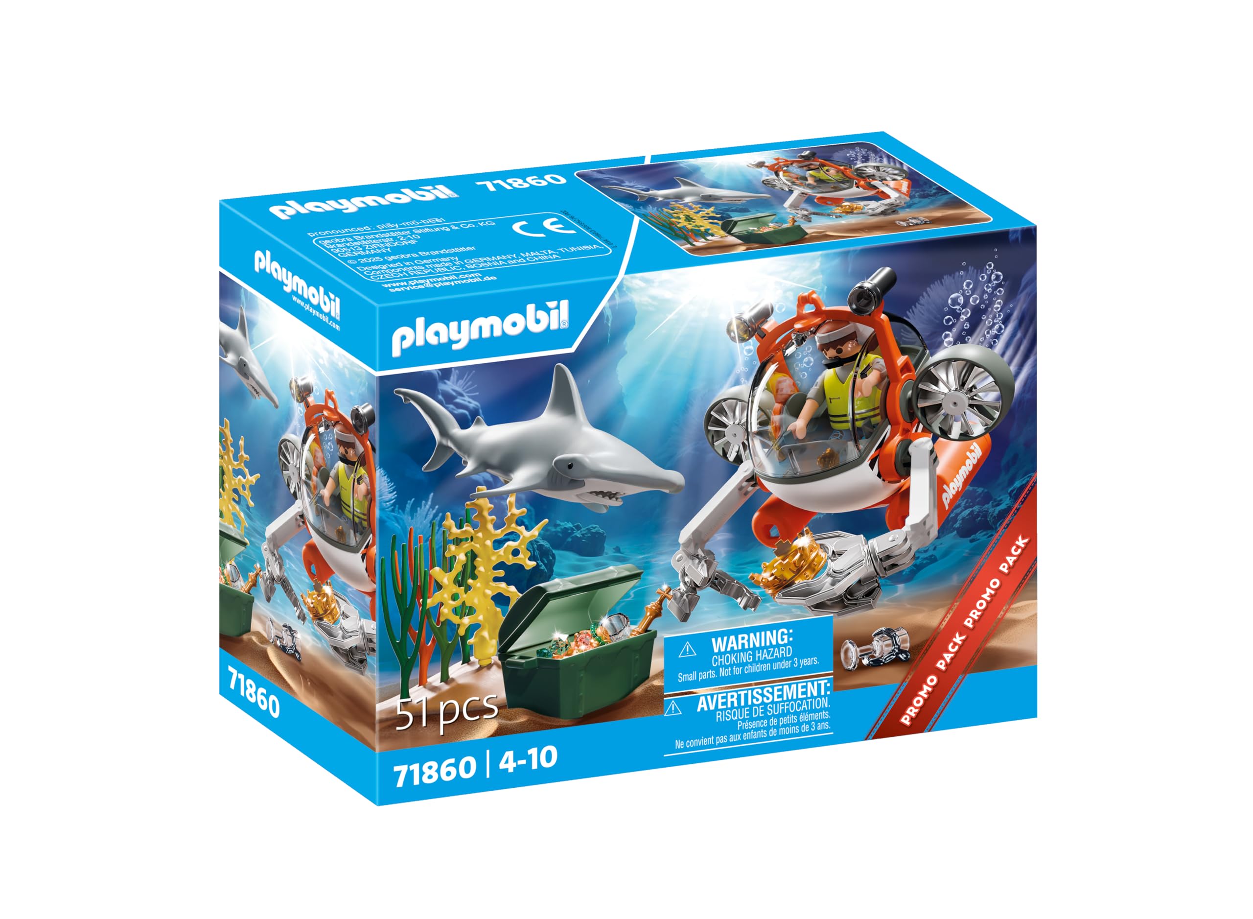PLAYMOBIL 71860 Schatzsuche mit U-Boot Unterwasser-Abenteuer für Kinder PLAYMOBIL 71860 Schatzsuche mit U-Boot Unterwasser-Abenteuer für Kinder