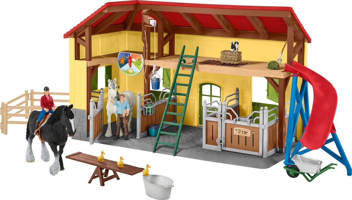 schleich Farm World 42485 Pferdestall Spielbereich, Draußen, Person, Spielbereich, im, Freien, Pferd
