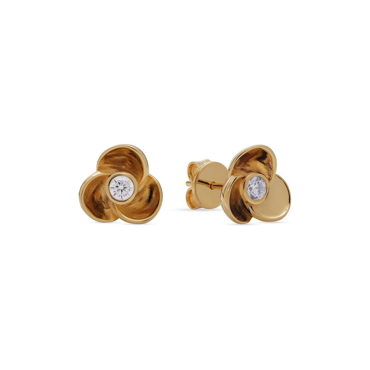 JETTE S.K1A10400 OHRSTECKER, FLOWERS, GELBGOLD