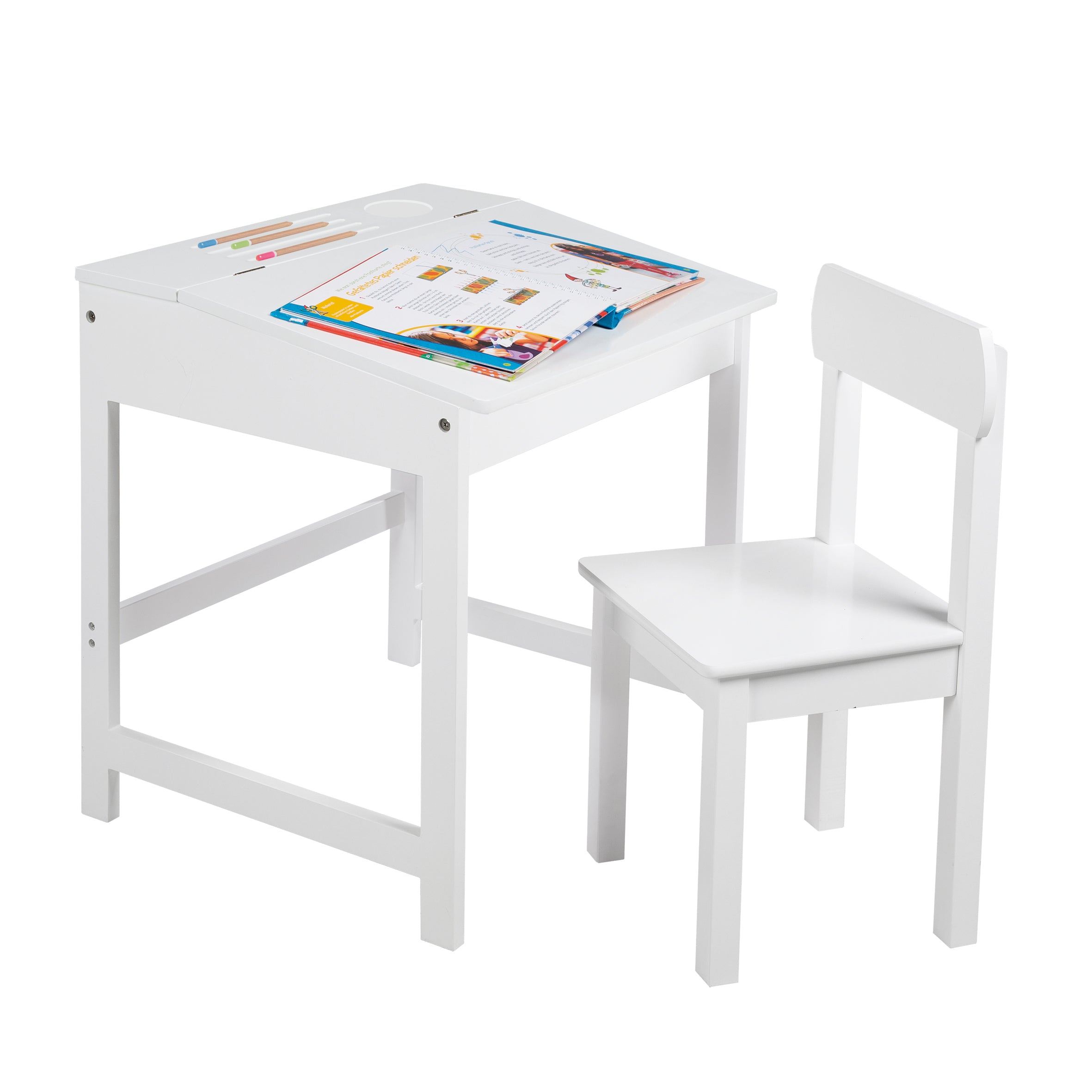 Roba 450020WE Schulpult mit Stuhl Universal weiß – Spielmöbel - Bild 4 Roba 450020WE Schulpult mit Stuhl Universal weiß – Spielmöbel - Produktbild 4