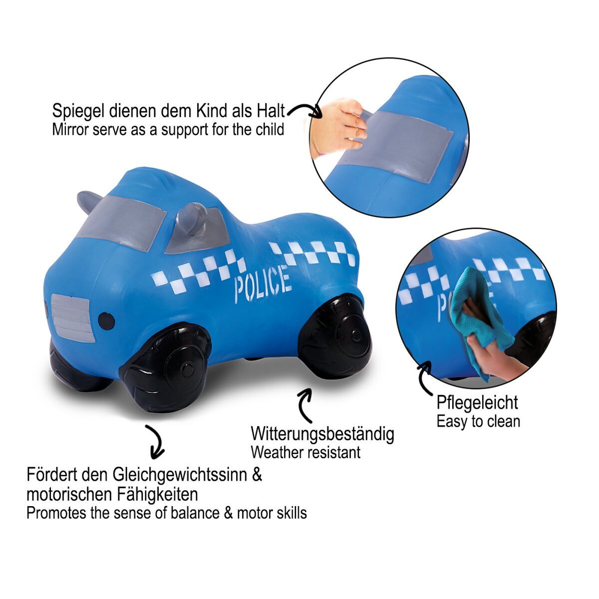 JAMARA Hüpfauto Police Truck HoppyDoo mit Pumpe ab 12 Monaten JAMARA Hüpfauto Police Truck HoppyDoo mit Pumpe ab 12 Monaten