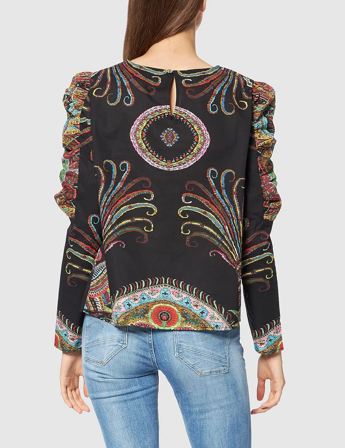 Desigual Damen Bluse „Ravvel“ by M. Christian Lacroix - Schwarz mit Muster 21WWBW242000 GR. M Desigual Damen Bluse „Ravvel“ by M. Christian Lacroix - Schwarz mit Muster 21WWBW242000 GR. M