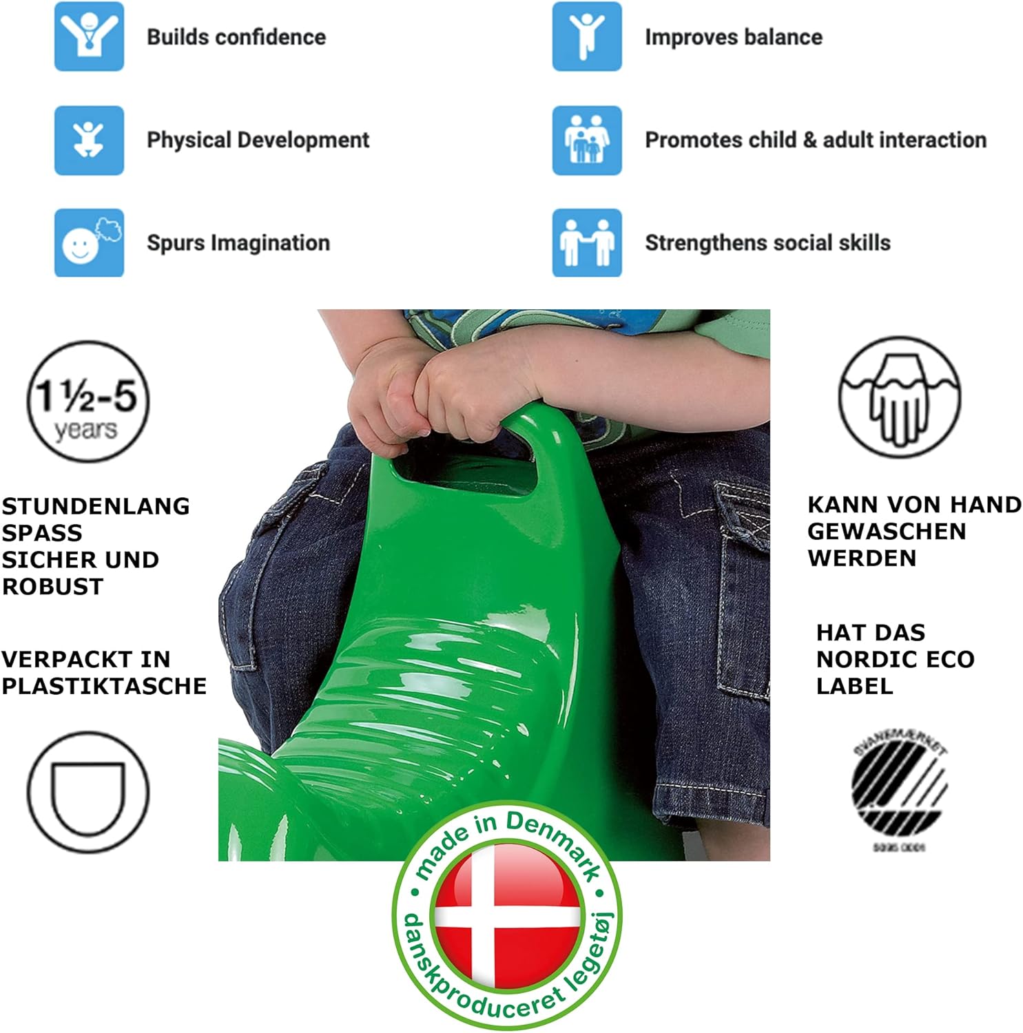 Dantoy 6721 Kinderschaukel Krokodil - Wippe für 1-3 Kinder, L: 101 cm Dantoy 6721 Kinderschaukel Krokodil - Wippe für 1-3 Kinder, L: 101 cm