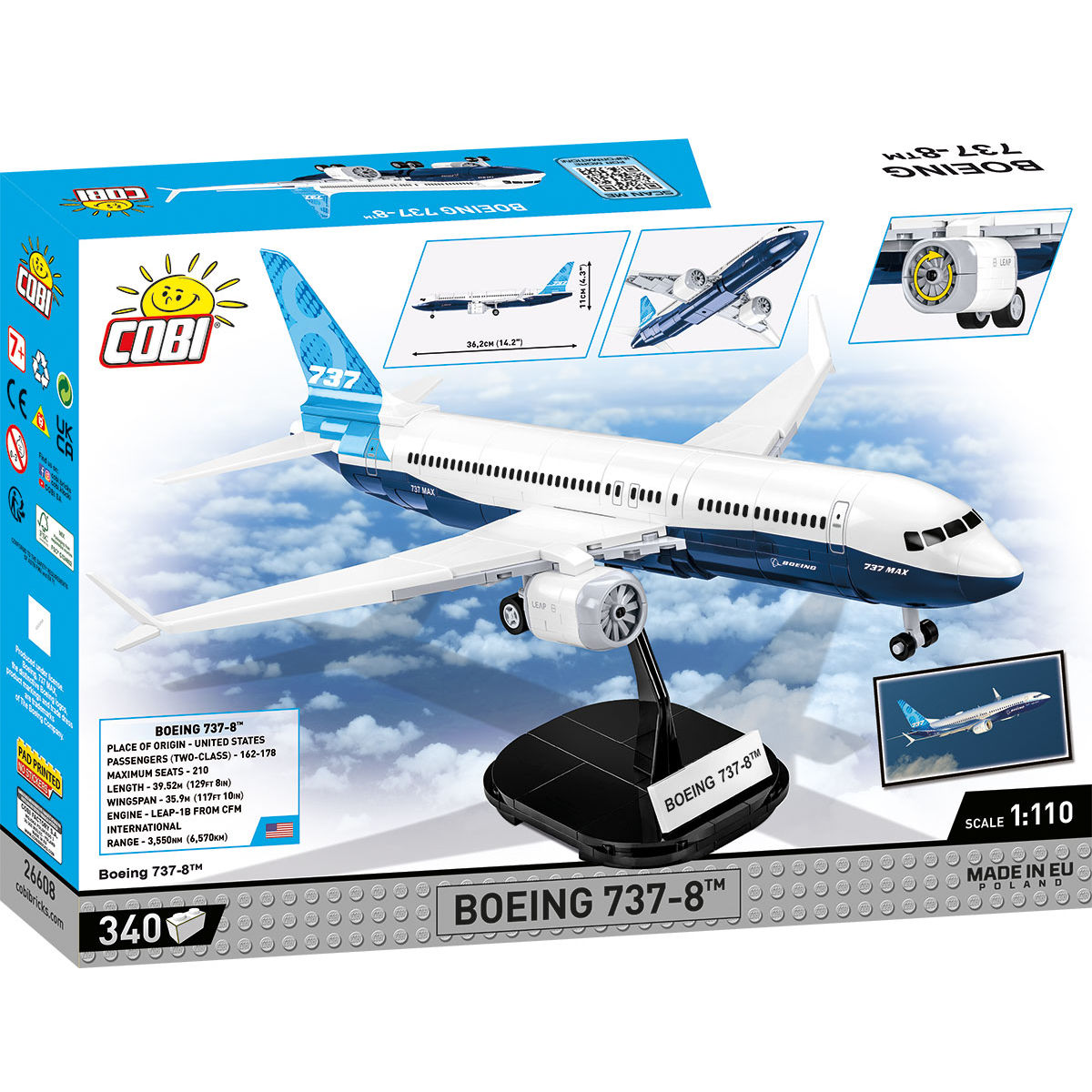 COBI 26608 - BOEING 737 8™ SCALE 1: 110 - Bild 2 COBI 26608 - BOEING 737 8™ SCALE 1: 110 - Bild 2
