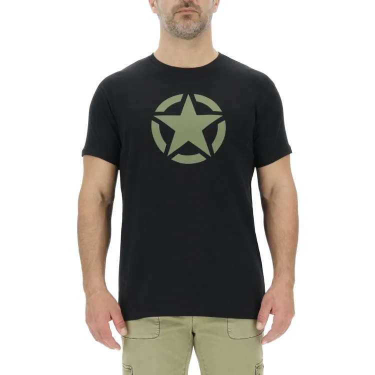JEEP Herren T-Shirt O103347BK - Schwarz mit großem Stern-Print JEEP Herren T-Shirt O103347BK - Schwarz mit großem Stern-Print