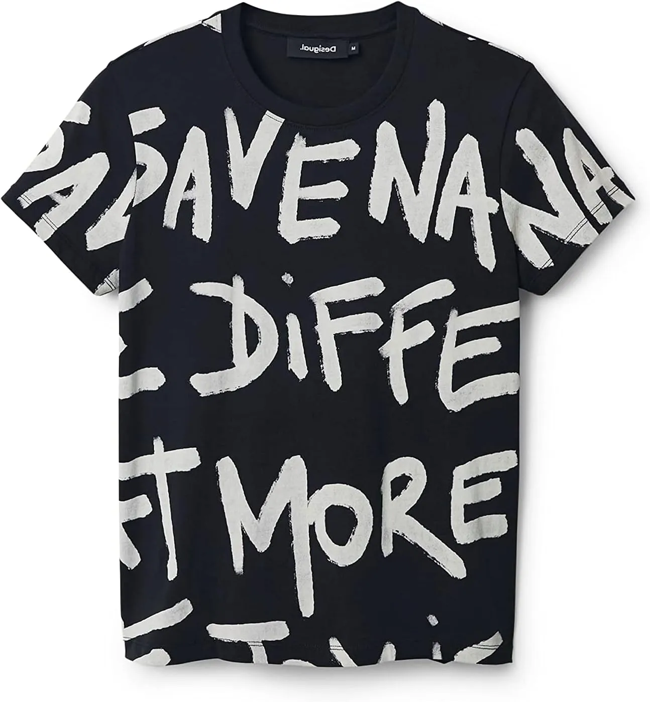Desigual Damen T-Shirt - Schwarzes T-Shirt mit Schriftprint 22WWTK212000 GR. XS Desigual Damen T-Shirt - Schwarzes T-Shirt mit Schriftprint 22WWTK212000 GR. XS