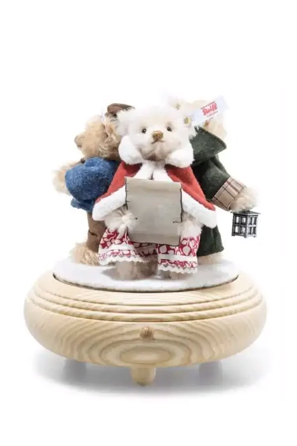 Steiff 7552 Weihnachtssänger Teddybären-Set auf Musikbox 18 cm