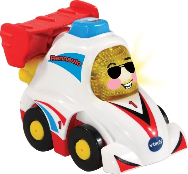 VTech Tut Tut Baby Flitzer Rennauto Speedster, ab 1 Jahr VTech Tut Tut Baby Flitzer Rennauto, spricht fröhliche Sätze, leuchtende Taste, 3 Lieder & 6 Melodien, reagiert auf Radbewegung & magische Sensoren, kindersicheres Batteriefach, ab 1 Jahr, Rasen, Rasenmäher, Pflanze, Werkzeug, Spielzeug