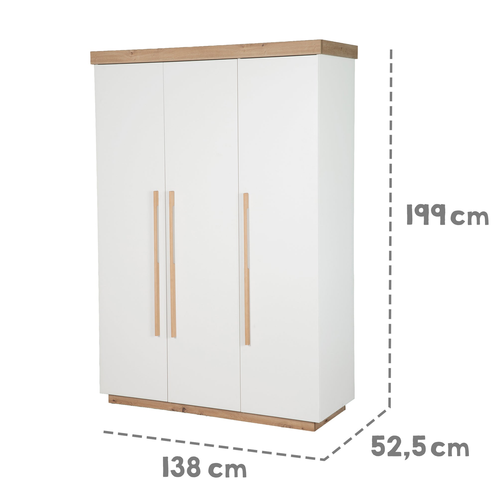 Roba 1631889 Kleiderschrank 3-türig Lumo weiß - Bild 5 Roba 1631889 Kleiderschrank 3-türig Lumo weiß - Produktbild 5