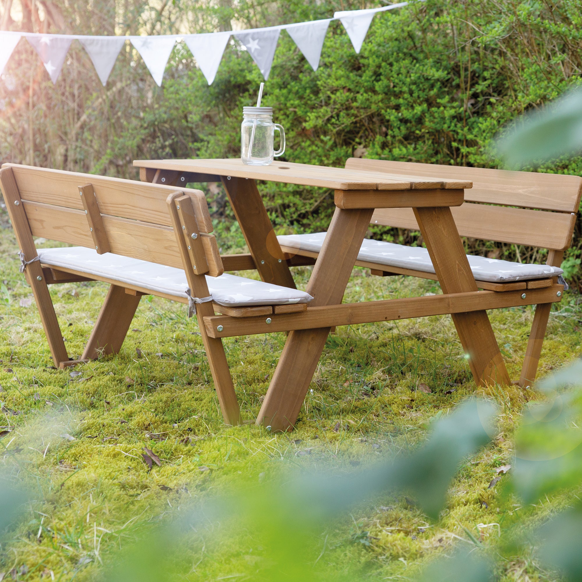Roba 456007TEV190 Kindersitzgruppe + Lehne/kissen teak teakholz farben – Outdoor + - Bild 2 Roba 456007TEV190 Kindersitzgruppe + Lehne/kissen teak teakholz farben – Outdoor + - Produktbild 2