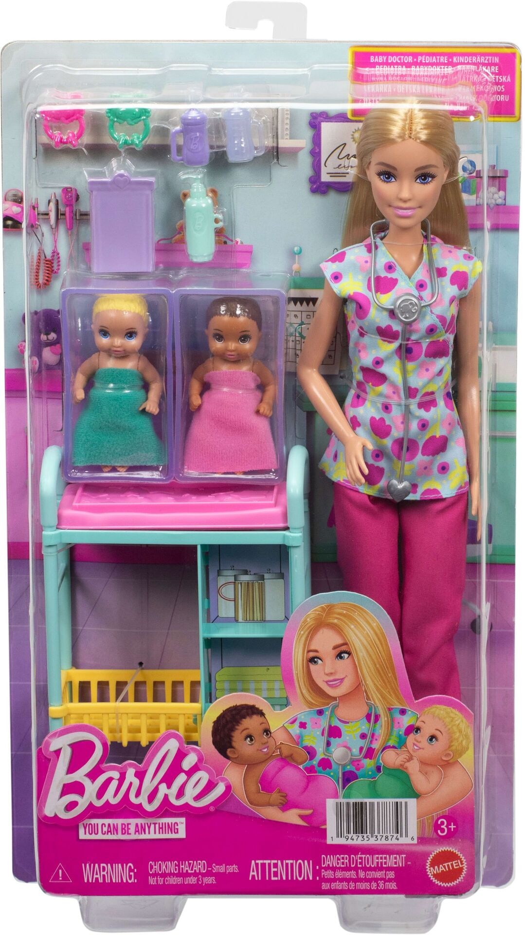 Barbie Nurturing Spielset - Kinderärztin - Mattel - MATTEL JMK12 Produktfoto - Mattel - Barbie Nurturing Spielset - Kinderärztin - Modell MATTEL JMK12