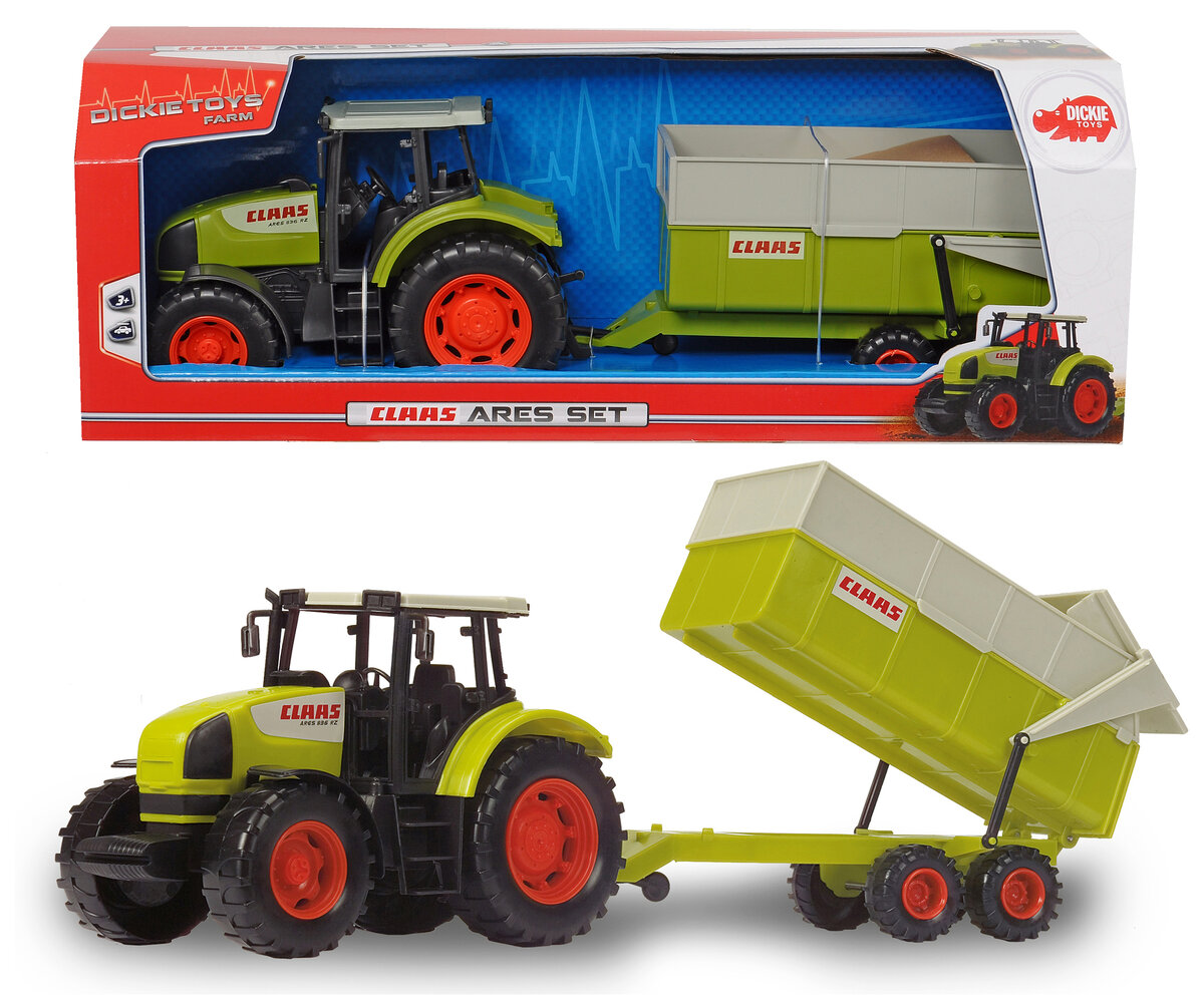 Dickie Toys CLAAS Ares Set 203739000 Maschine, Rad, Traktor, Transport, Fahrzeug