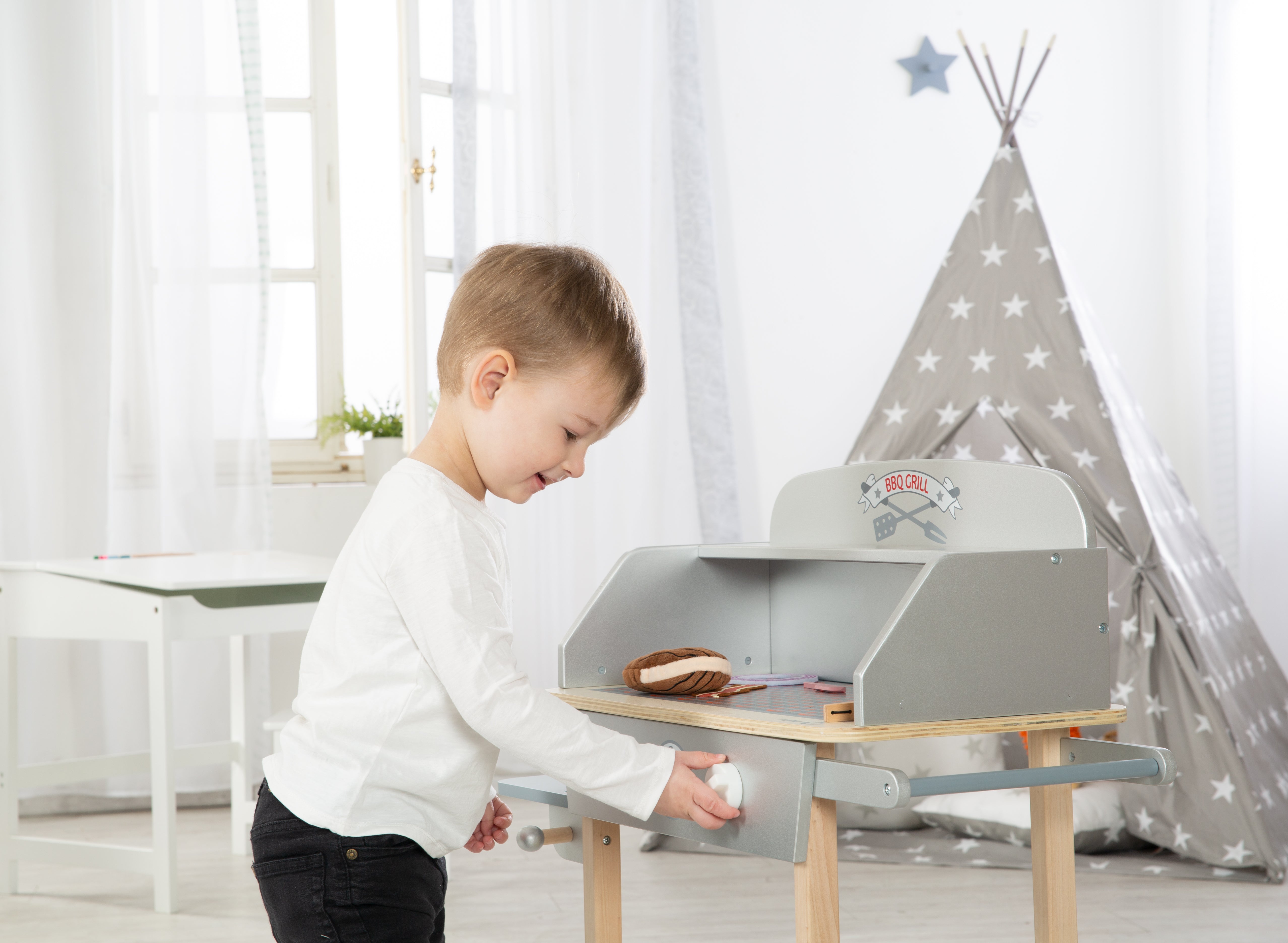 Roba 480212ZU BBQ Grill mit Zubehör grau-braun – Rollenspiel - Bild 8 Roba 480212ZU BBQ Grill mit Zubehör grau-braun – Rollenspiel - Produktbild 8