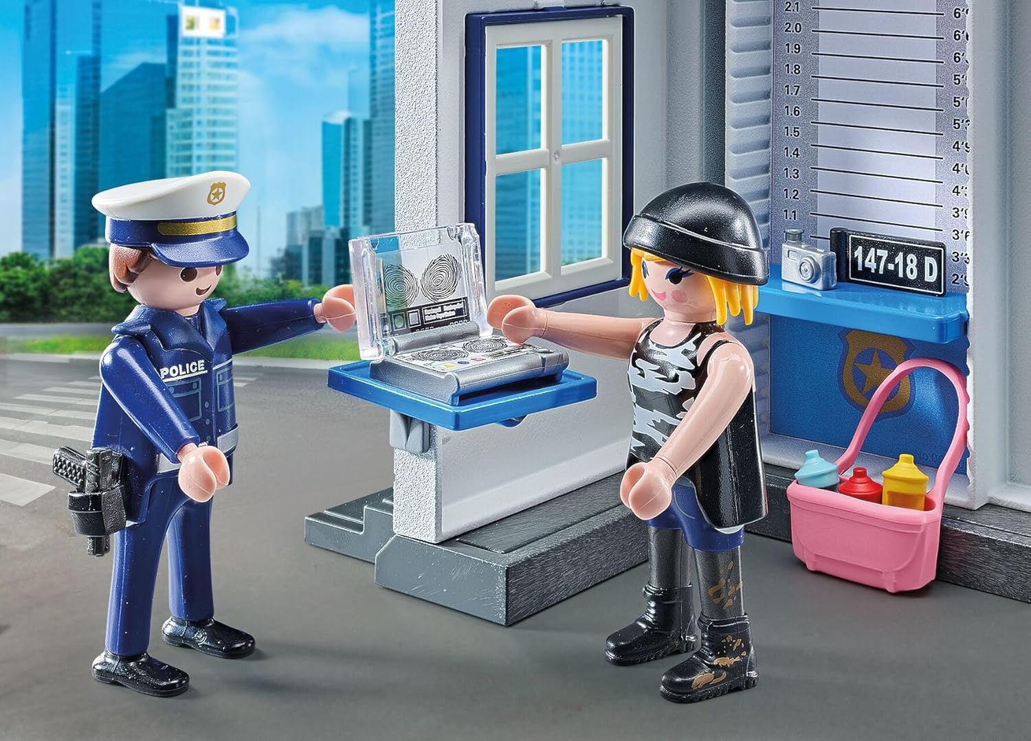 PLAYMOBIL 71733 - Action Heroes: Polizei Ermittlungszimmer mit Zubehör Spielzeug, Person, Junge, Kind, Männlich