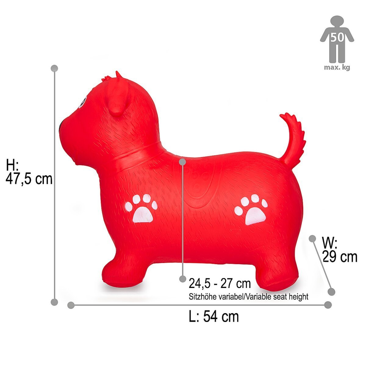 JAMARA Hüpftier Hund HoppyDoo rot mit Pumpe ab 12 Monaten JAMARA Hüpftier Hund HoppyDoo rot mit Pumpe ab 12 Monaten